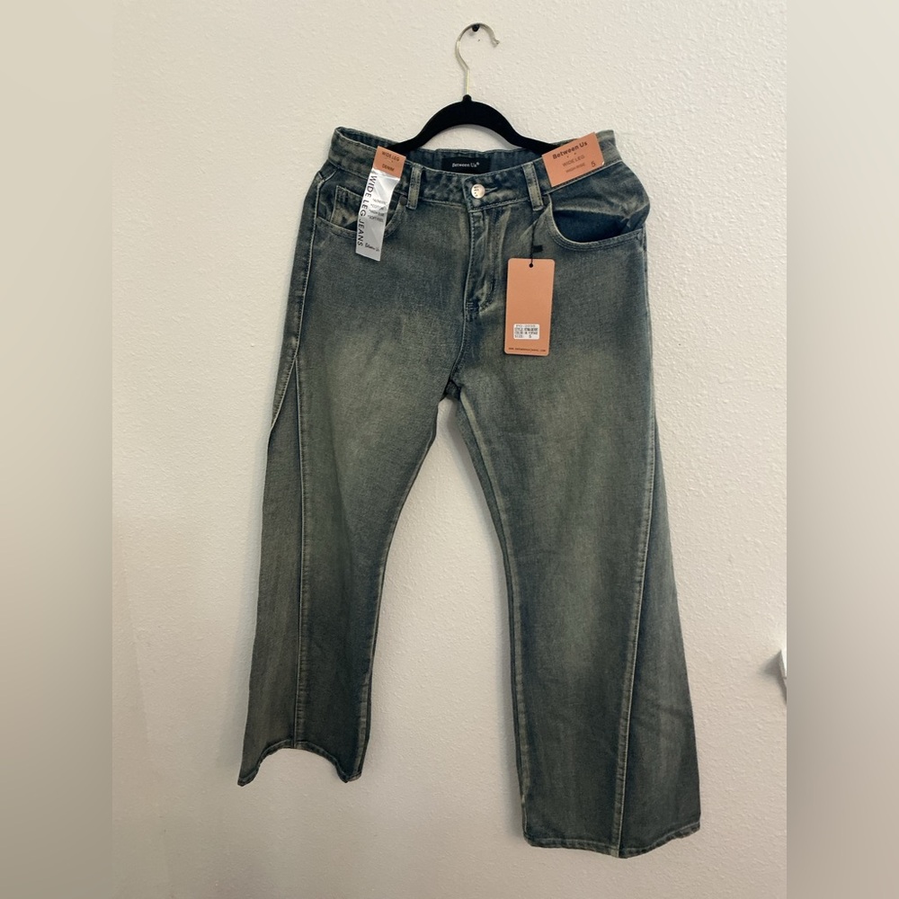 Between Us Wide Leg High Rise Jeans Blue Wash NWT Size 5 - Picture 4 of 10